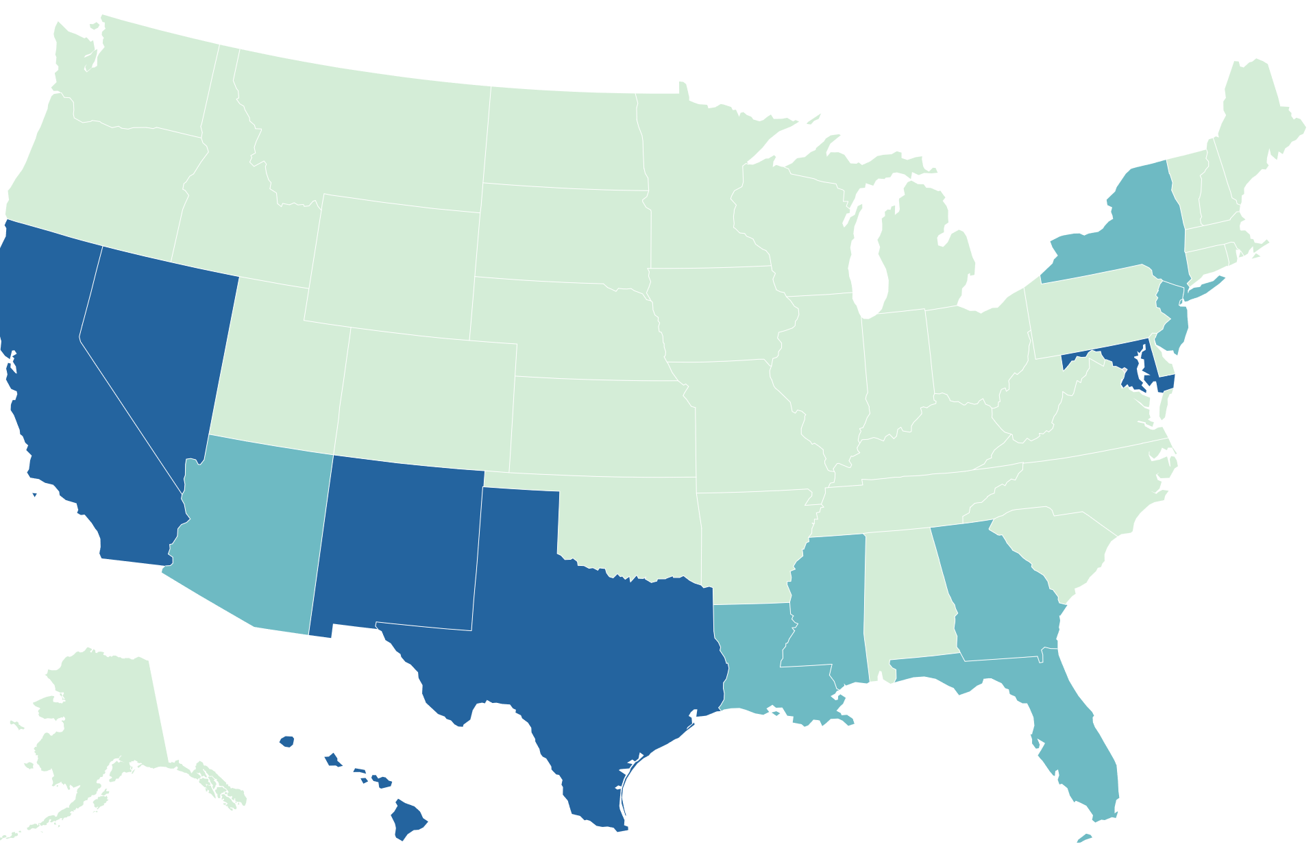 Persons of color by state 2019